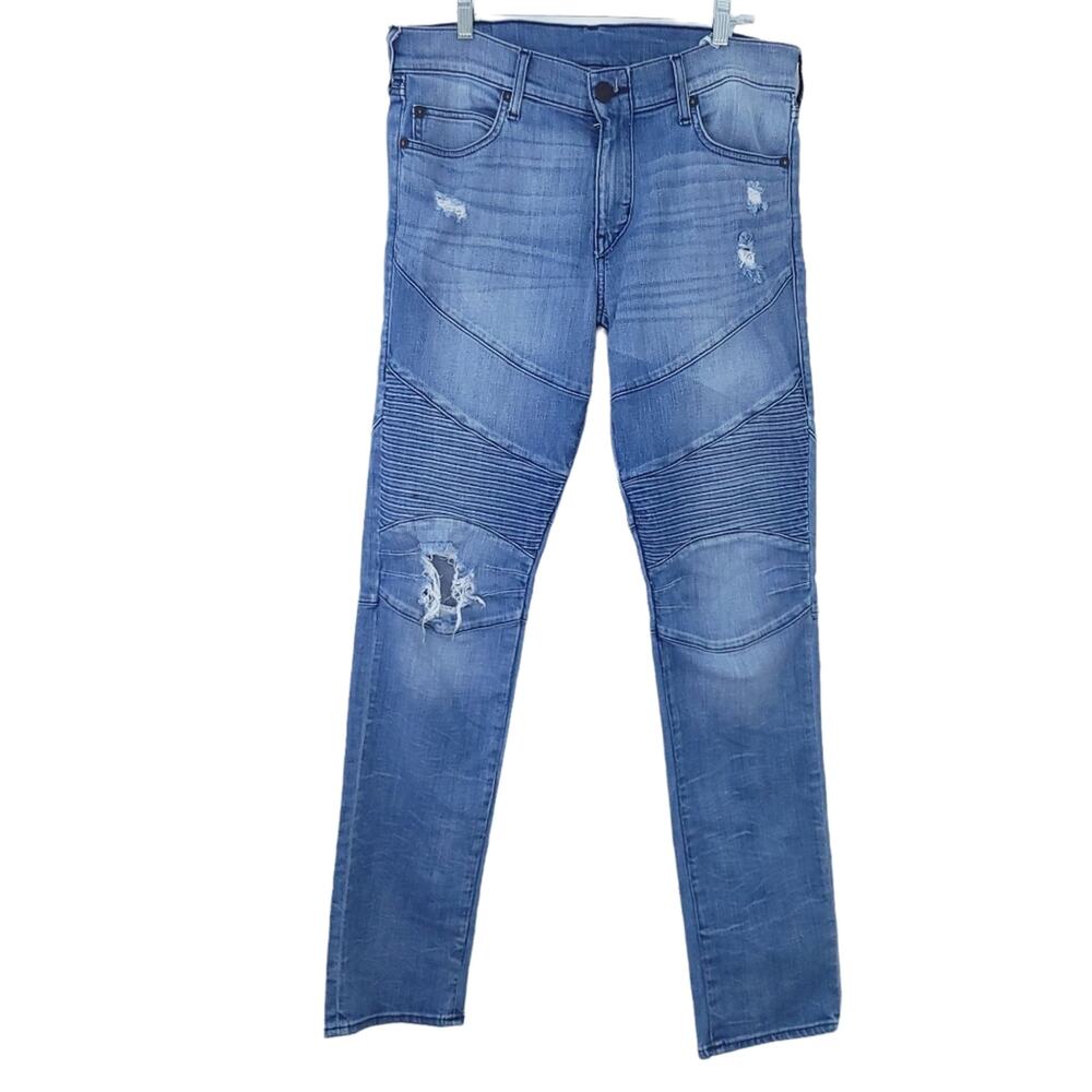 True Religion Geno Relaxed Slim Distressed Jeans Men Size 31x34 Inseam Pants